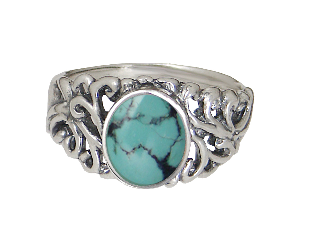 Sterling Silver Gemstone Ring With Turquoise Size 5